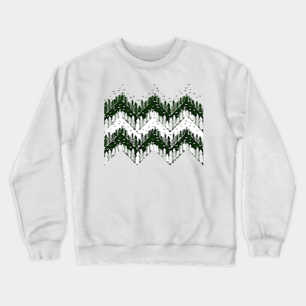 forest chevron Crewneck Sweatshirt by B0red